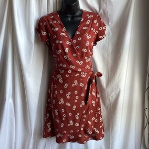 Loft Floral Wrap Dress With Built-In Shorts